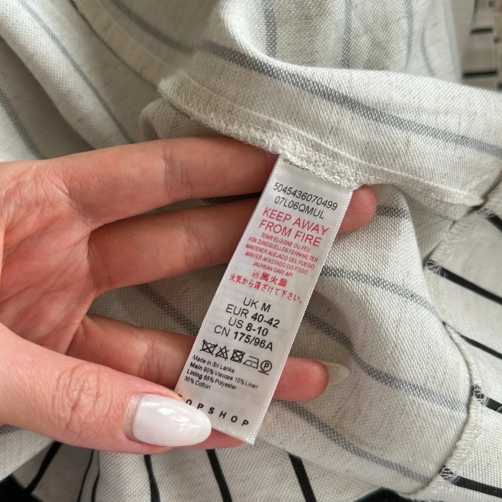 Topshop Striped Trench Coat with Pockets - Picture 7 of 7